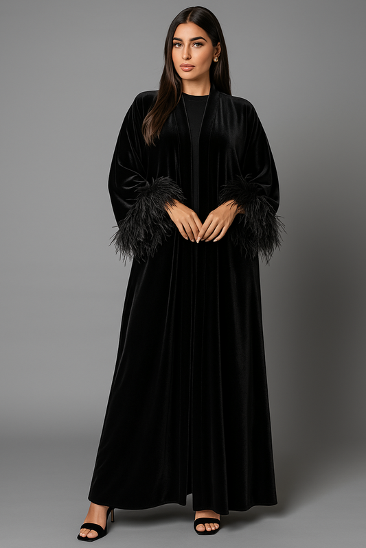 Velvet x Feather Abaya