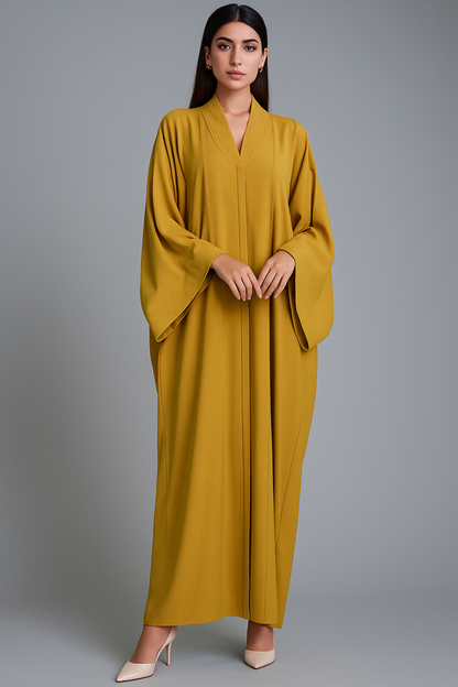 Patterned Collar Abaya