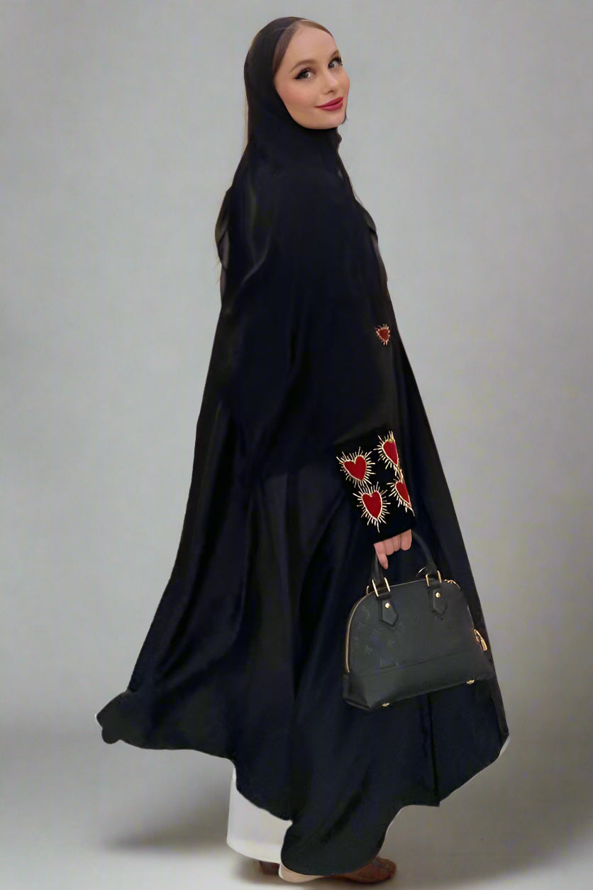 Hearts Sleeve Abaya
