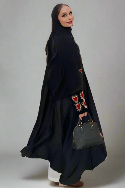 Hearts Sleeve Abaya